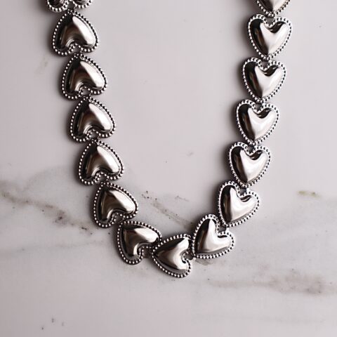 Cuori Necklace in Silver