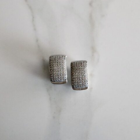 Tote in Silver Hoops